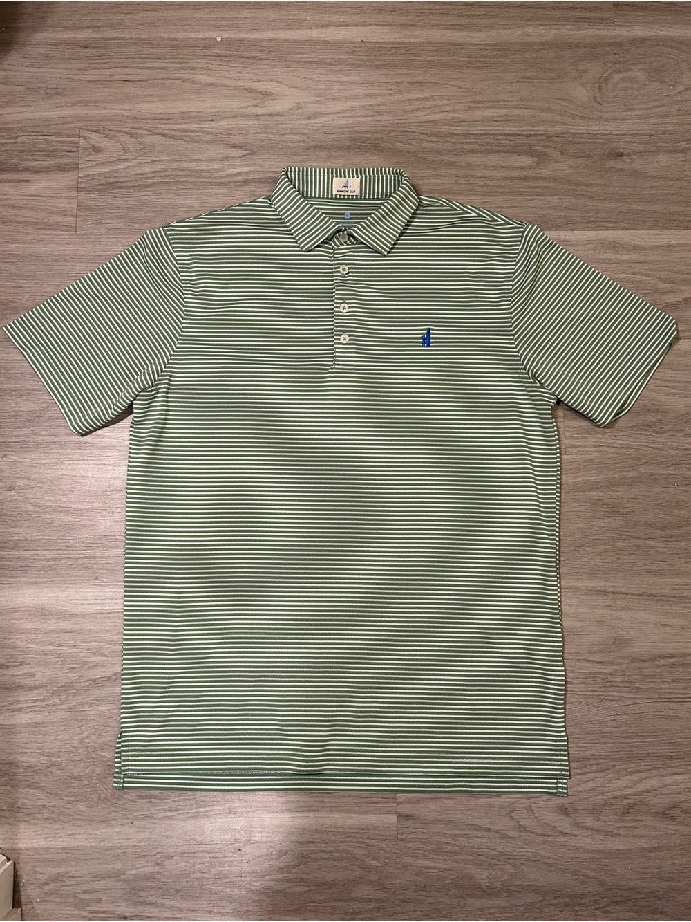 johnnie-O Green and White Stripe Hangin’ Out Polo